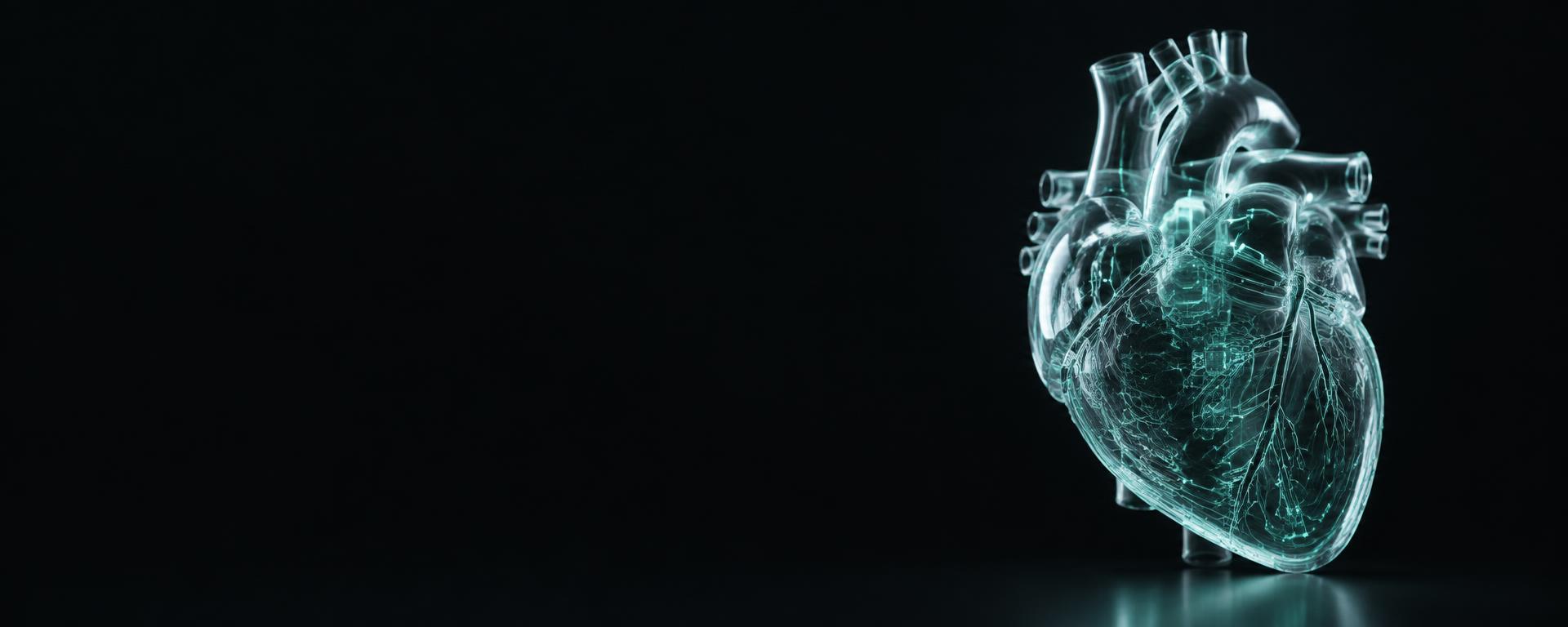 A luminous anatomical heart representing healthcare innovation